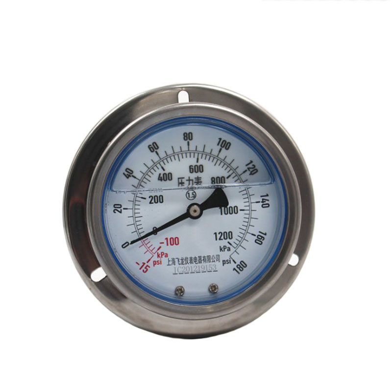 Axial shock resistant pressure gauge ytn-100 Accuracy Class 1.5 range - 100 ~ 1200kPa spring tube pressure gauge